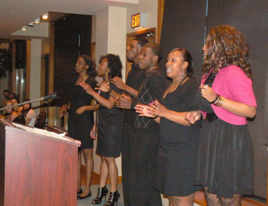 Six members of the Toronto Mass Choir impressed guests with their wonderful performance