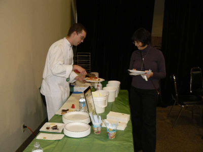 Theresa Bartley enjoys a Cora's waffle