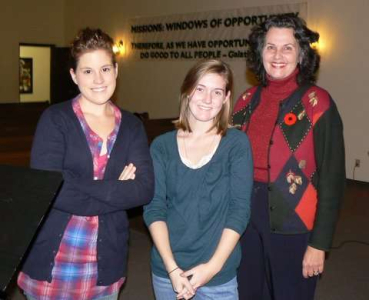 Volunteer Samantha Makarenko, Jessie Drover and Anne Acacia